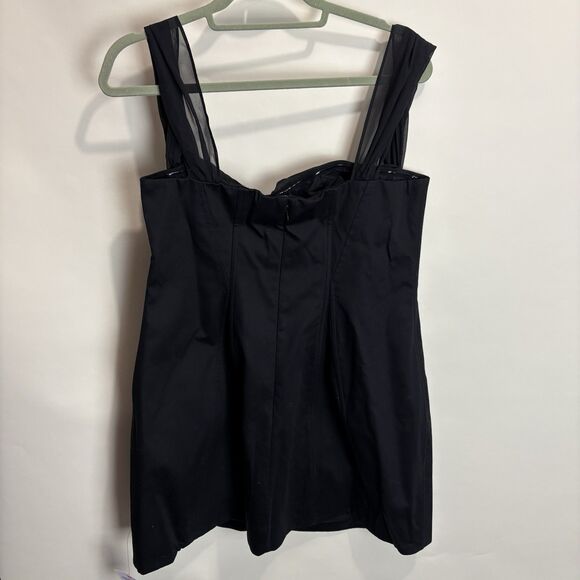 ASOS DESIGN Black Structured Chiffon Sleeve Bustier Top Mini Dress US 12 NWT - Picture 8 of 10